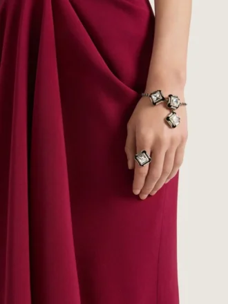 Deconstructed Crystals Bracelet in Metal and Crystals