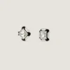 Deconstructed Crystals Earrings in Metal and Crystals