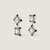 Deconstructed Crystals Earrings in Metal and Crystals