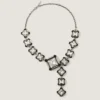 Deconstructed Crystals Necklace in Metal and Crystals Deconstructed Crystals Necklace in Metal and Crystals
