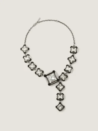 Deconstructed Crystals Necklace in Metal and Crystals