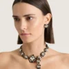Deconstructed Crystals Necklace in Metal and Crystals Deconstructed Crystals Necklace in Metal and Crystals