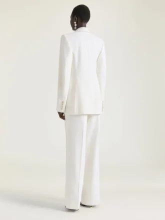 Double-Breasted Cocoon Jacket in Wool and Mohair