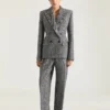 Double Pleat Pants in Herringbone Mixed Wool Double Pleat Pants in Herringbone Mixed Wool