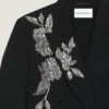 Double-Breasted Slashed Jacket in Wool with Sequins
