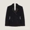 Double Breasted Slashed Tuxedo Jacket in Wool Double Breasted Slashed Tuxedo Jacket in Wool