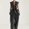 Double Pleat Pants in Leather Double Pleat Pants in Leather