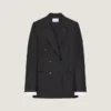 Double-Breasted Striped Jacket in Wool