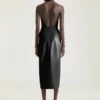Draped Dress in Nappa Leather