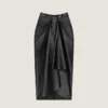 Draped Midi Skirt in Nappa Leather Draped Midi Skirt in Nappa Leather