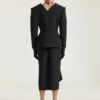 Draped Midi Skirt in Wool Draped Midi Skirt in Wool