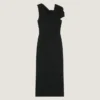 Draped Pencil Dress in Crepe Cady