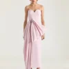 Evening Bustier Dress in Polyfaille with Bow Detail Evening Bustier Dress in Polyfaille with Bow Detail
