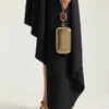 Evening Clutch in Metal with Crystal Jewel