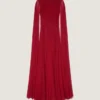 Evening Dress in Silk Crepon with Cape Evening Dress in Silk Crepon with Cape