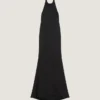 Halter Neck Dress in Crepe and Satin Halter Neck Dress in Crepe and Satin