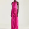Halterneck Draped Dress in Jersey Halterneck Draped Dress in Jersey