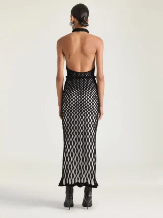 Halterneck Dress in Mesh
