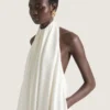 Halterneck Evening Dress in Crepe Cady