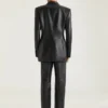 Straight Leg Trousers in Leather