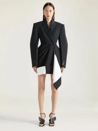 Jacket in Wool with Draped Detail