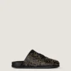 Label Flat Mules in Leather with Studs