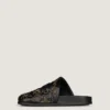 Label Flat Mules in Leather with Studs