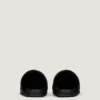 Label Flat Mules in Leather with Studs