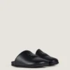 Label Flat Mules in Nappa Leather Label Flat Mules in Nappa Leather