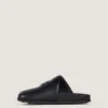 Label Flat Mules in Nappa Leather Label Flat Mules in Nappa Leather