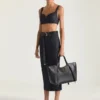 Large the Snatch Bag in Grained Leather Large the Snatch Bag in Grained Leather