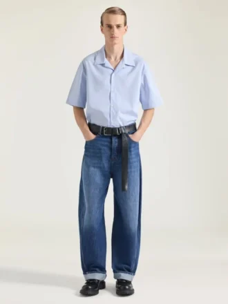 Long Belt in Grained Leather