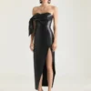 Long Bustier Dress in Nappa Leather with Bow Long Bustier Dress in Nappa Leather with Bow