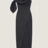 Long Bustier Dress in Wool with Bow