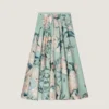 Long Circular Skirt in Poplin with Roses Print Long Circular Skirt in Poplin with Roses Print