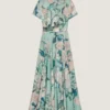 Long Dress in Viscose with Roses Print Long Dress in Viscose with Roses Print