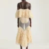 Long Ruffled Dress in Ultra-Fine Knit Long Ruffled Dress in Ultra-Fine Knit