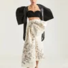 Long Skirt in Satin with Bow and Embroideries Long Skirt in Satin with Bow and Embroideries