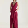Long Wrapped Dress in Crepe Cady Long Wrapped Dress in Crepe Cady