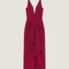Long Wrapped Dress in Crepe Cady Long Wrapped Dress in Crepe Cady