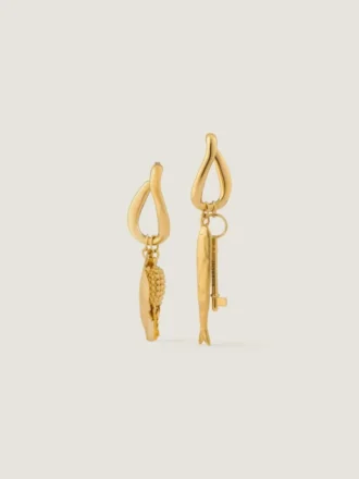 Lucky Charms Asymmetric Earrings in Metal Lucky Charms Asymmetric Earrings in Metal