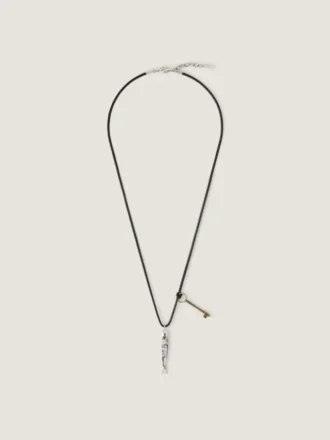 Lucky Charms Necklace in Leather and Metal