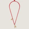 Lucky Charms Necklace in Silk and Metal Lucky Charms Necklace in Silk and Metal