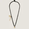 Lucky Charms Necklace in Silk and Metal Lucky Charms Necklace in Silk and Metal