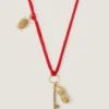 Lucky Charms Necklace in Silk and Metal Lucky Charms Necklace in Silk and Metal