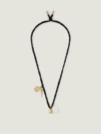 Lucky Charms Necklace in Silk, Metal and Enamel
