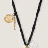 Lucky Charms Necklace in Silk, Metal and Enamel Lucky Charms Necklace in Silk, Metal and Enamel