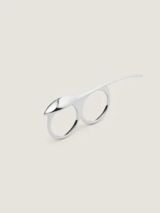 Maple Seed Double Fingers Ring in Metal