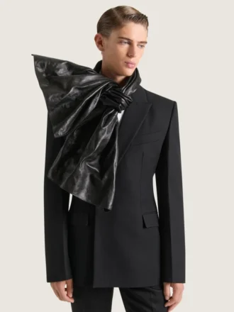 Maxi Bow Scarf in Leather