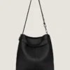 Medium Belted Hobo Bag in Grained Leather